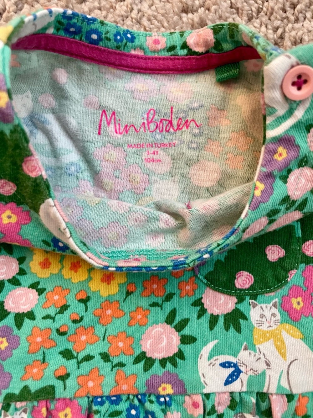 Mini Boden cat, dog, & bunny Spring Garden Dress - Picture 3 of 4